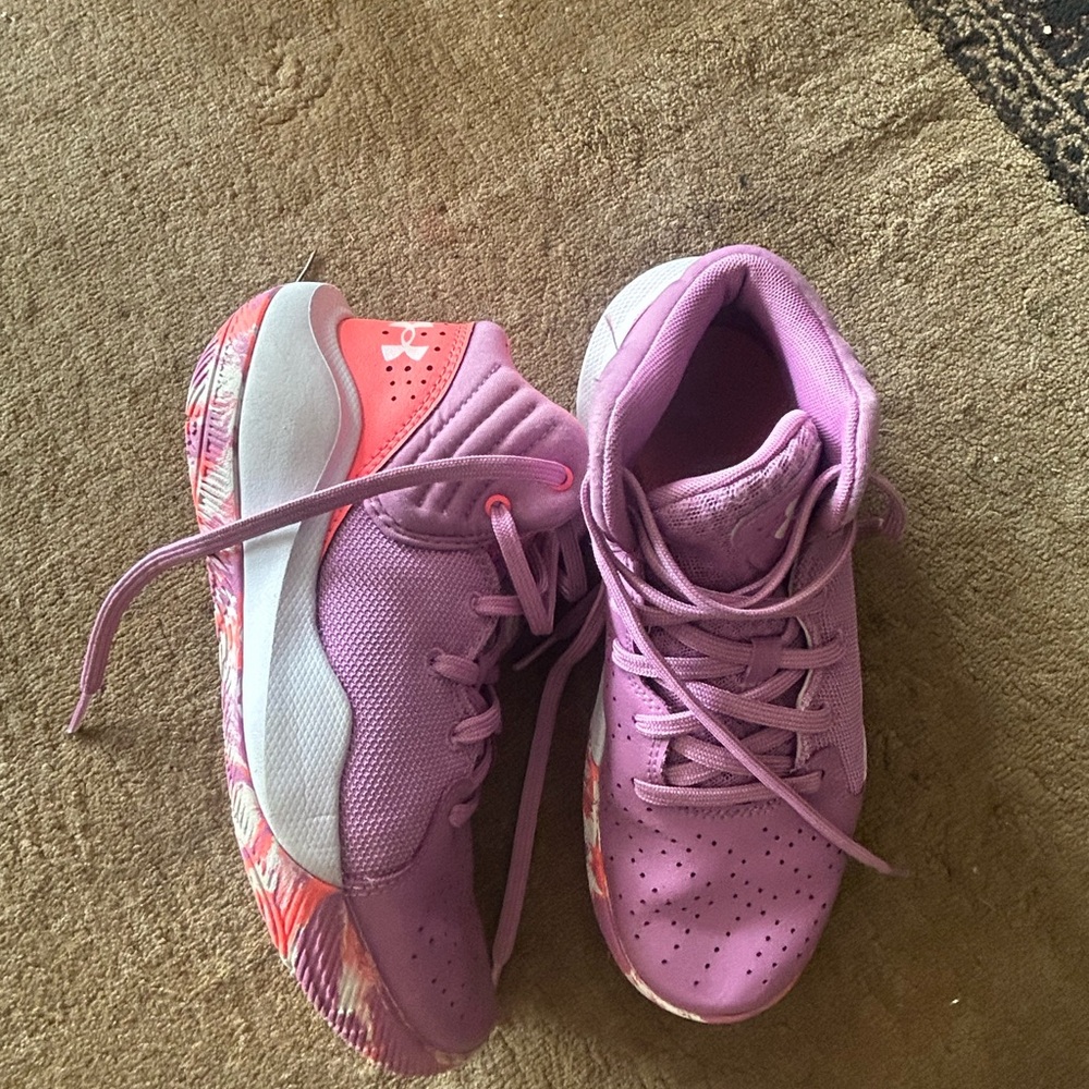Under Armour Pink and White Sparkly Sneakers